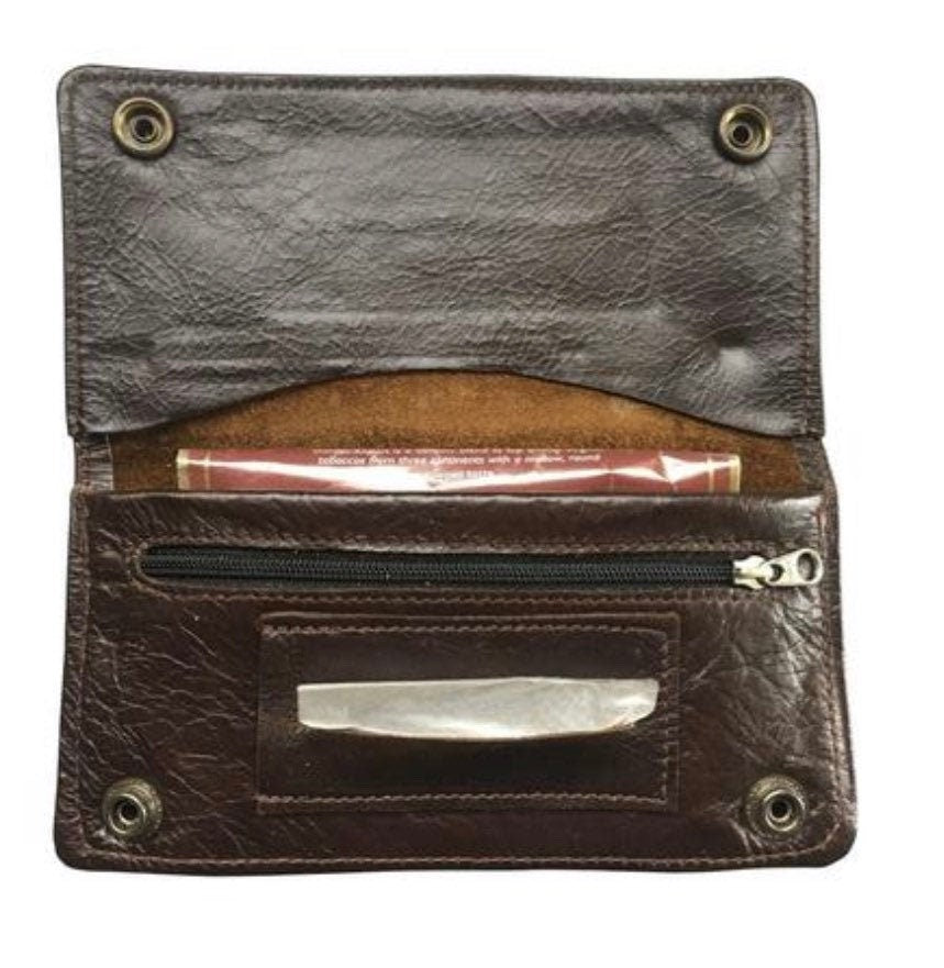 Black Soft Leather Tobacco Pouch | Tobacco Case