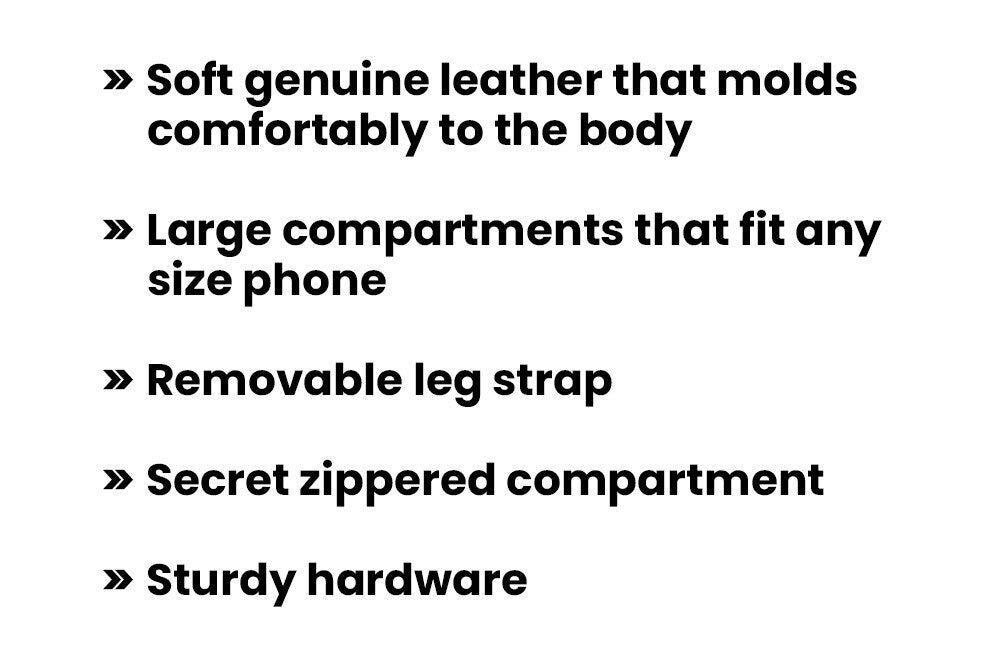 Motorcycle Leg Bag | Biker Holster Bag | Festival Belt Bag with Removable Leg Strap | Brown Drop Leg Pouch with Leg Strap| Hiking Belt