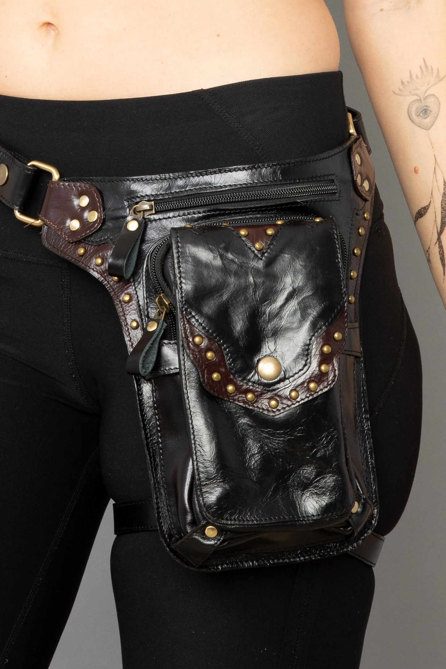 Leather Hip Bag with Leg Strap| Drop Leg Pouch with Leg Strap | Genuine Leather Festival Leg Holster | Bike Riding Drop Leg Belt Pouch