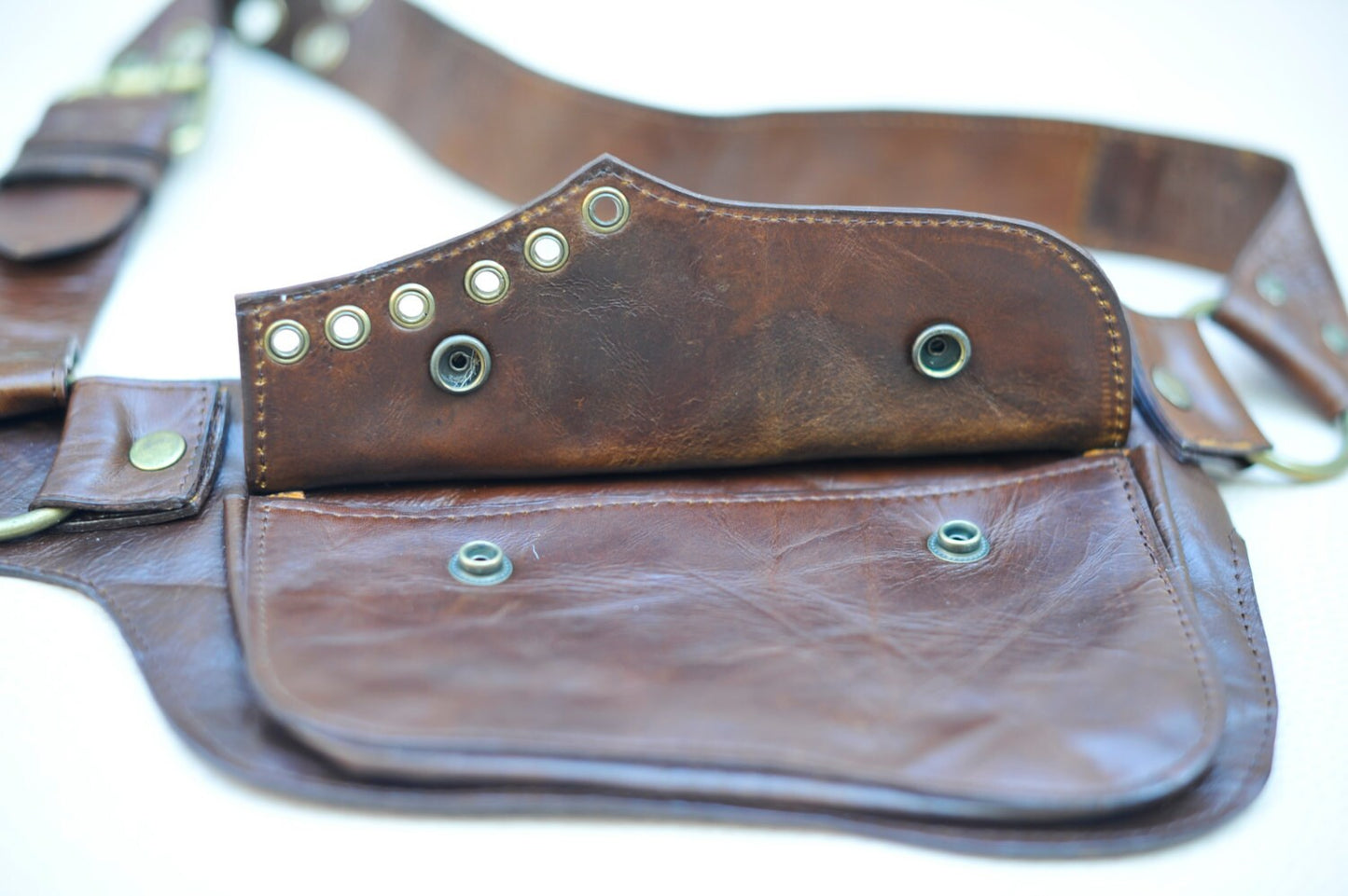 Black Leather Hip Bag & Utility Belt | Leather Fanny Pack Unisex | Travel Belt | Genuine Leather Belt Bag
