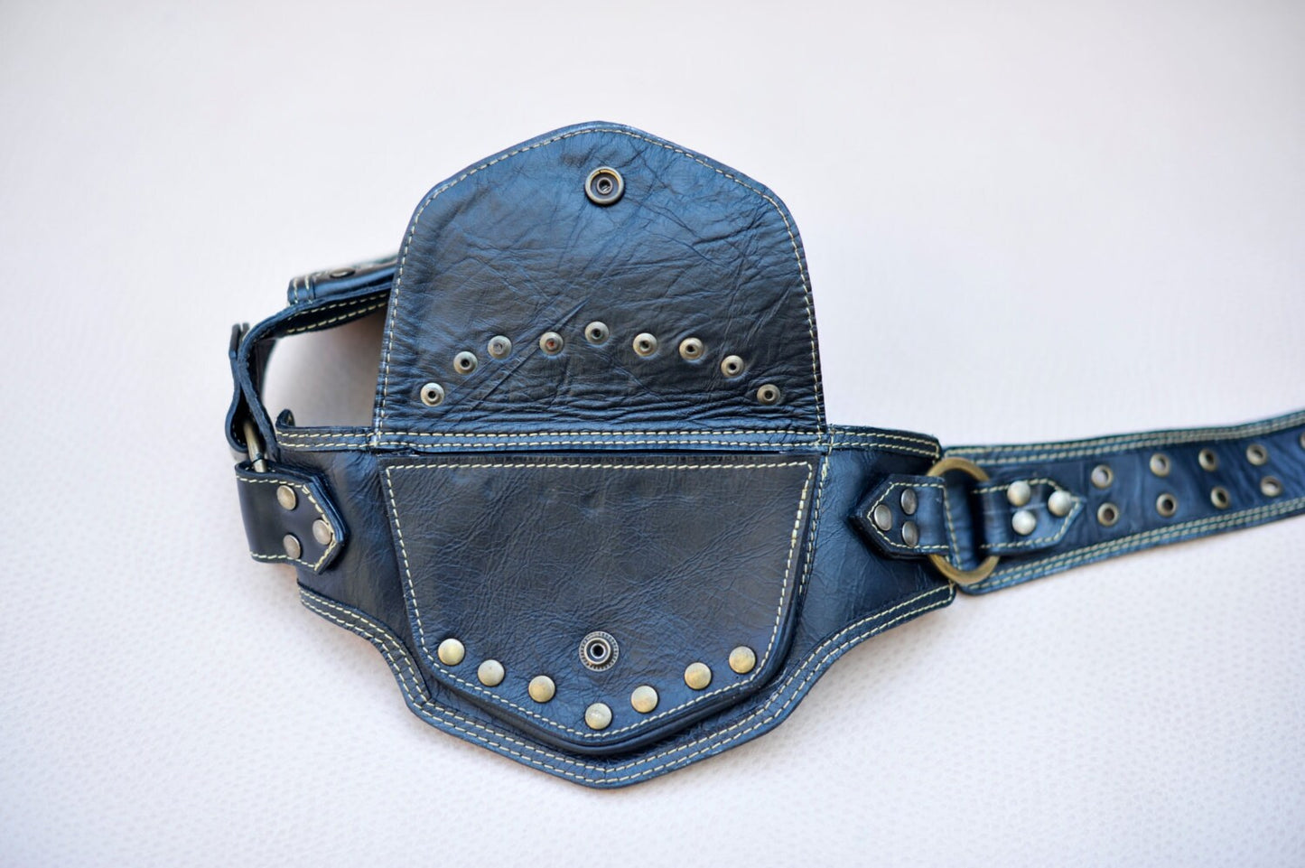 Genuine Leather Utility Belt, Belt with Pockets | Men's Travel Belt | Western Style Pocket Belt