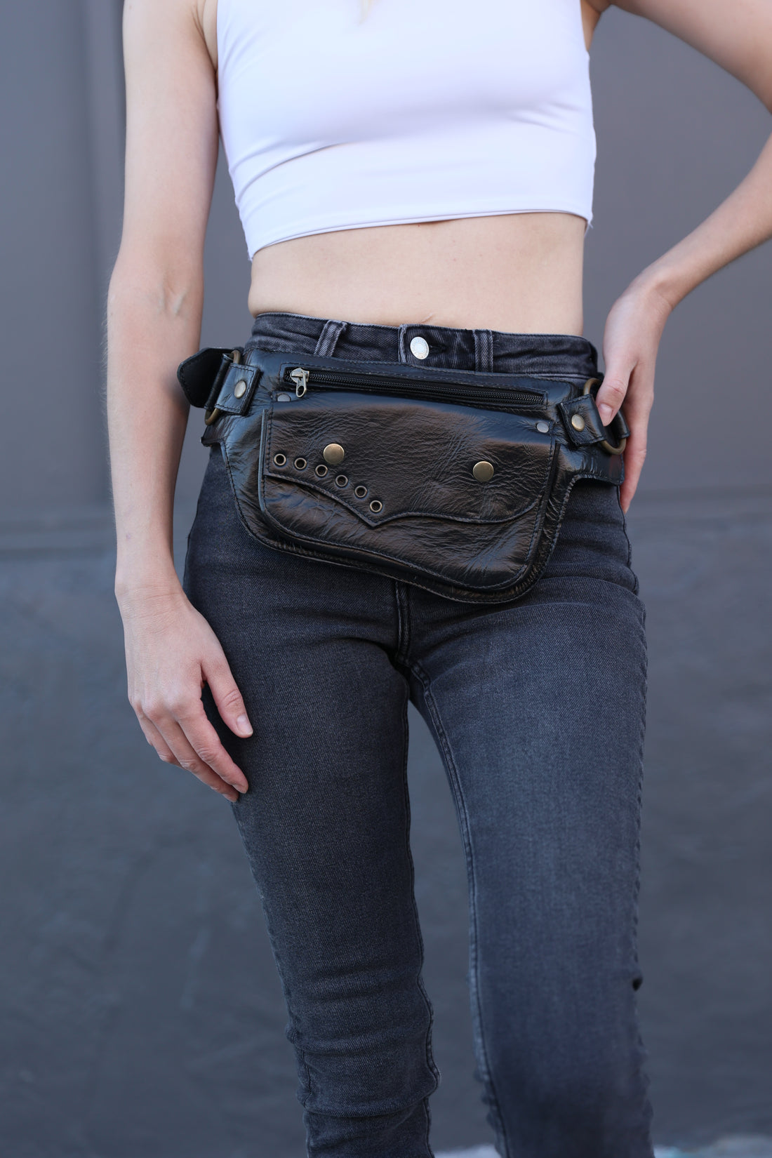 Handcrafted Leather Hip Belt Bag