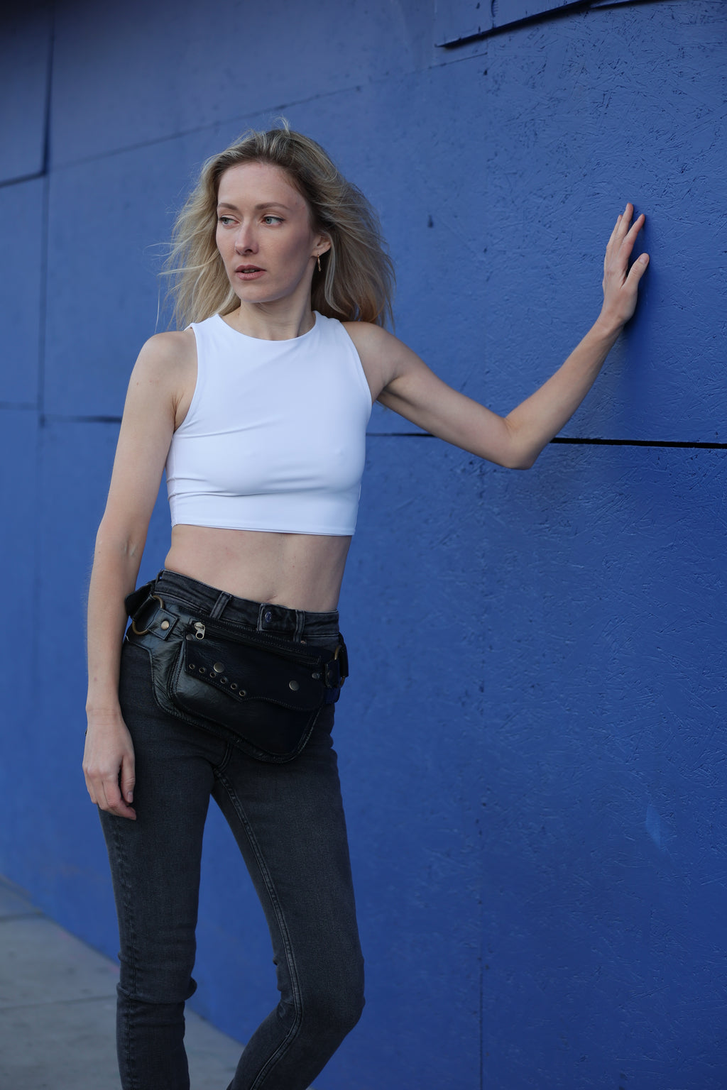 Handcrafted Leather Hip Belt Bag – Black & Dark Brown | ELLKO