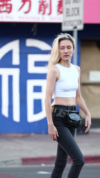 Handcrafted Leather Hip Belt Bag – Black & Dark Brown | ELLKO