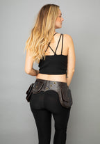 Unisex Leather Belt with 2 Large Pouches & Hidden Pockets