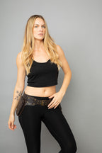 Unisex Leather Belt with 2 Large Pouches & Hidden Pockets